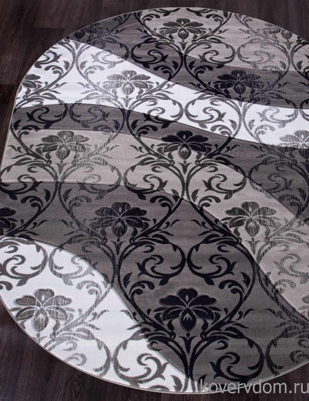 Ковер MEGA CARVING D268 GRAY Овал