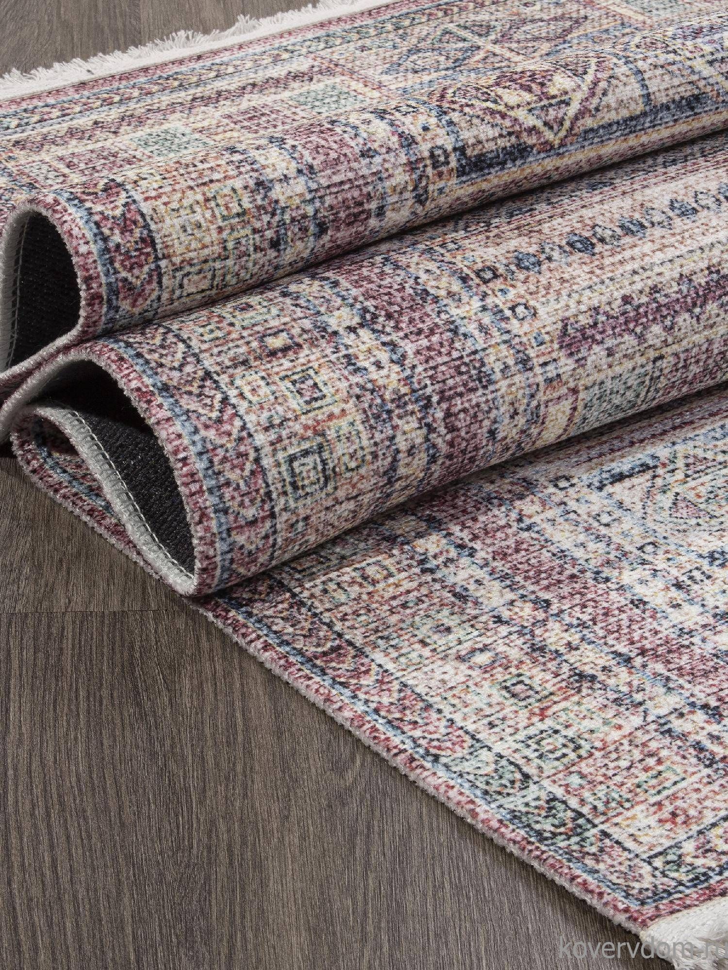 Ковер из полиэстера ЛОТУС AB103A КРАСНЫЙ / СИНИЙ