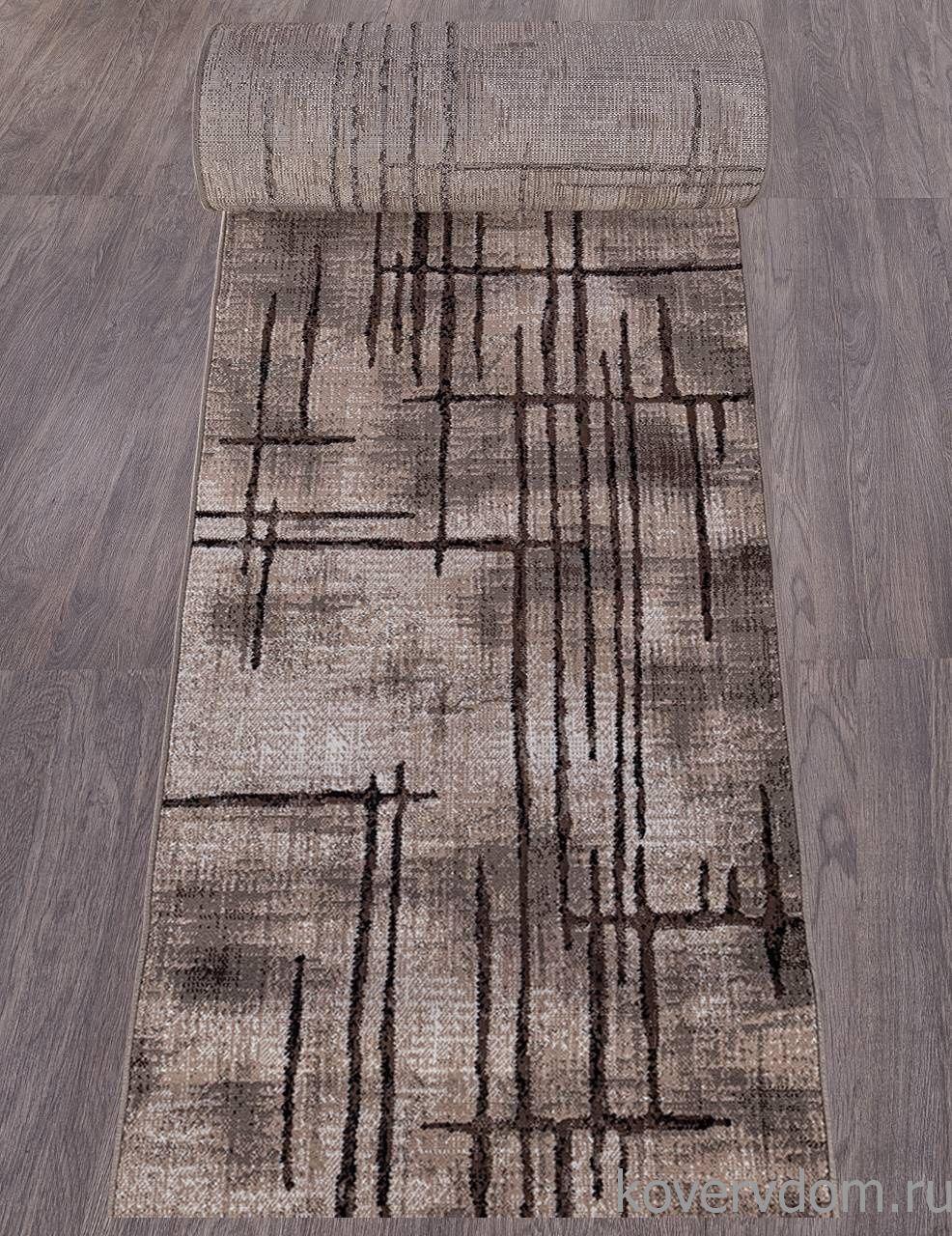 Ковровая дорожка SIERRA D717 BEIGE-BROWN 2