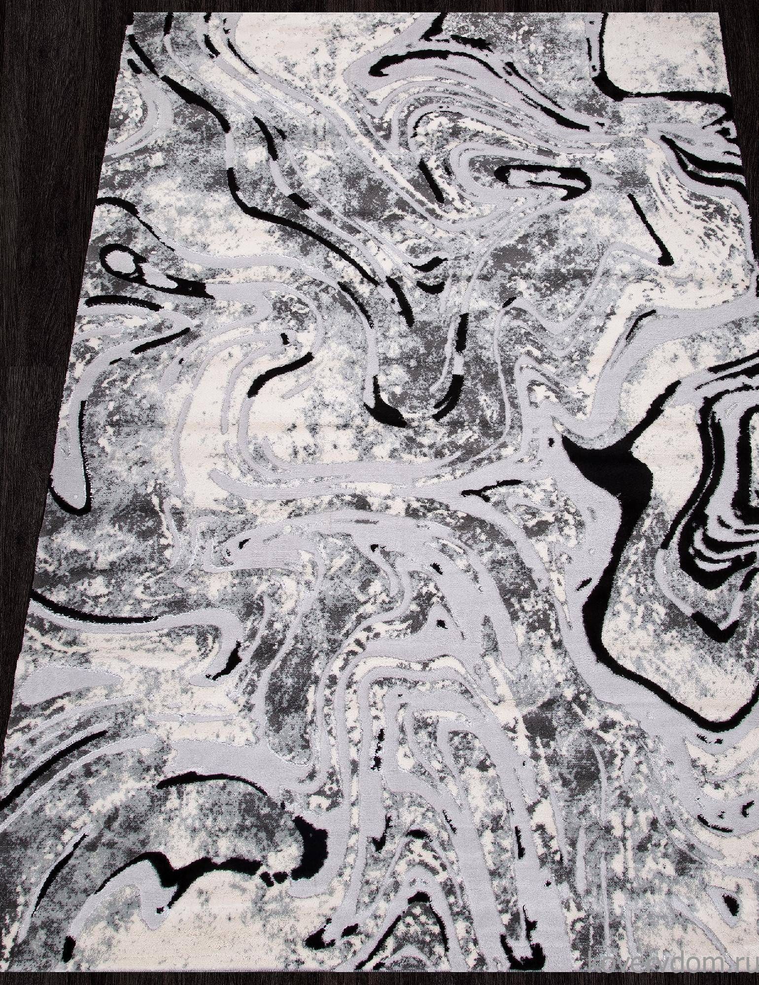 Ковер Valentino Y500B LIGHT GREY SHIRINK / BLACK