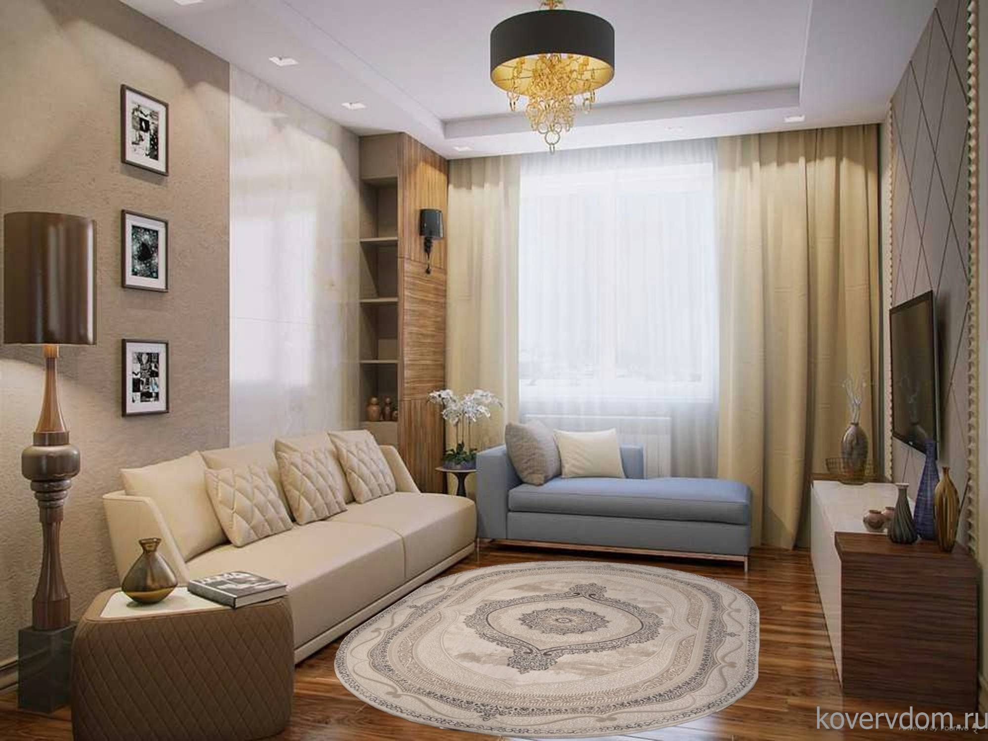 Ковер SIESTA M034A BONE / GRAY Овал