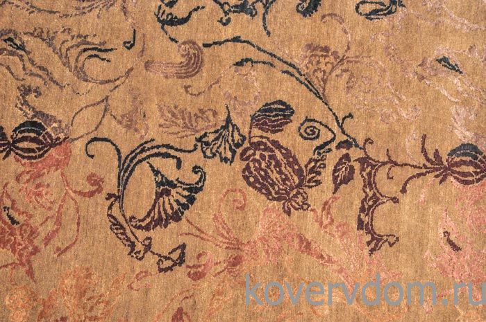 Ковер ручной работы из шелка и шерсти Silk-Wool Zardozi Brown Ковер ручной работы из шелка и шерсти Silk-Wool Zardozi Brown