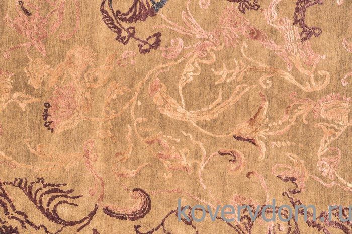 Ковер ручной работы из шелка и шерсти Silk-Wool Zardozi Brown Ковер ручной работы из шелка и шерсти Silk-Wool Zardozi Brown