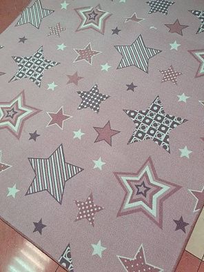 Детский ковер-палас ЗВЕЗДЫ СИЯЮТ-A розовый