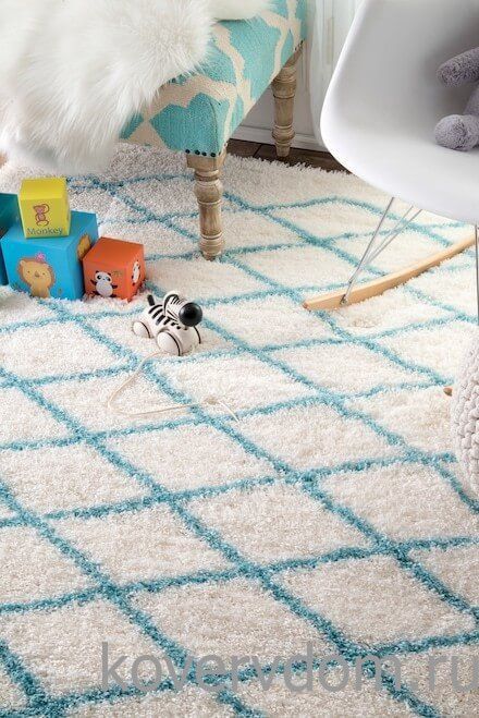 Ковер ручной работы SHAGGY MOROCCO ivory-blue