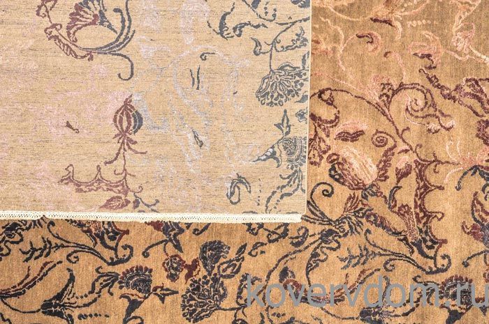 Ковер ручной работы из шелка и шерсти Silk-Wool Zardozi Brown Ковер ручной работы из шелка и шерсти Silk-Wool Zardozi Brown