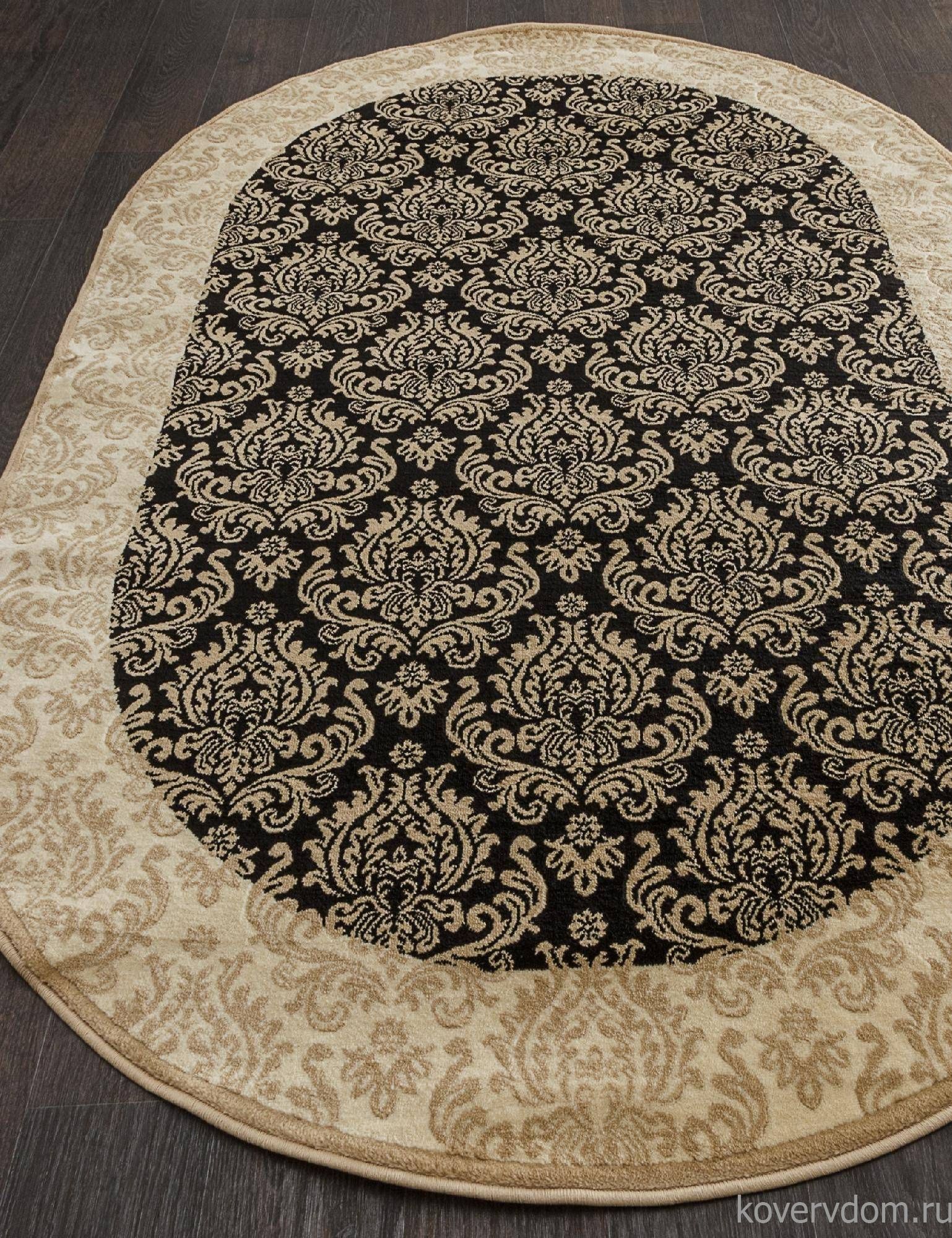 Ковер IZMIR D716 BLACK-BEIGE Овал